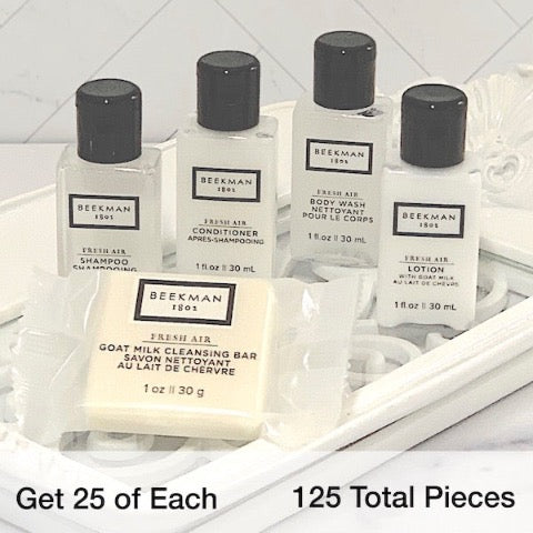 Beekman 1802 125 Piece Hotel Bath Toiletry Bundle Sets for Vacation Rentals | GuestOutfitters.com