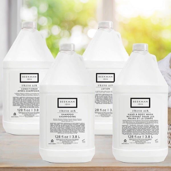 Beekman 1802 Luxury Hotel Gallon Bath Toiletries for Vacation Rentals | GuestOutfitters.com