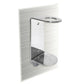 Eco Lux Chrome Bath Dispenser bracket for single 10.14oz. pump bottle of Terra Pure Green Tea Shampoo, Conditioner or Body Wash | GuestOutfitters.com